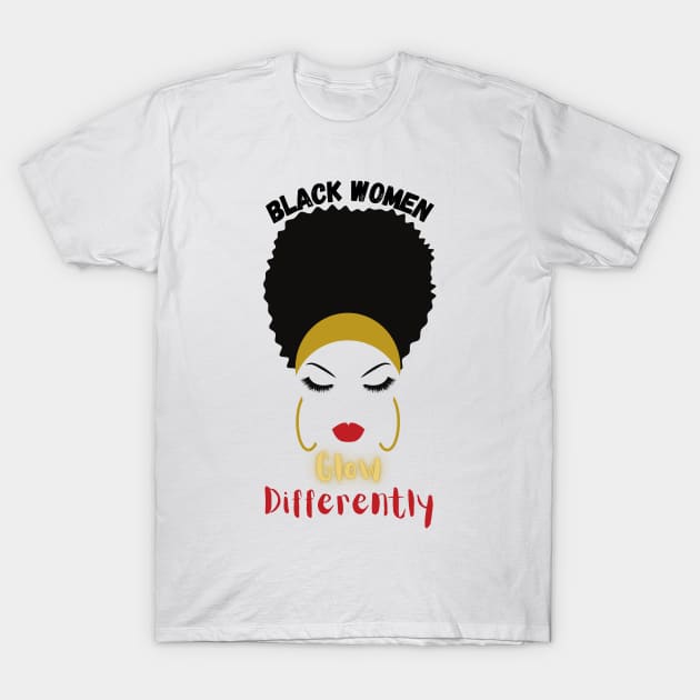 Black Women Glow T-Shirt by GMAT